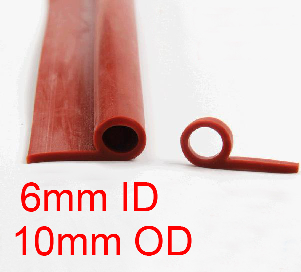 6mm id 10mm od 빨간색 p 모양 압출 실리콘 고무 스트립 오븐 스트립 스팀 테이프